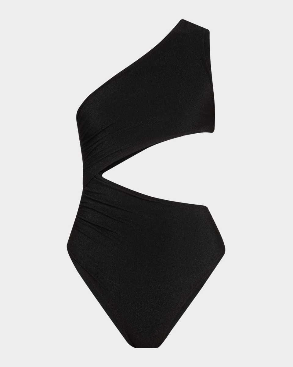 Crinkle Crepe Asymmetric One-Piece Swimsuit